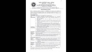 NIT Hamirpur (Himachal Pradesh) Project Manager recruitment