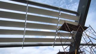 Manual adjustable aluminum louver system - install prototype at site