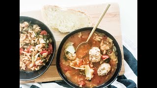 Italian Meatball Orzo Soup