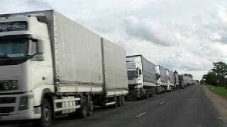 Amazing truck queue at Russia/Latvia border