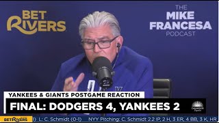 Yankees & Giants Staring Into the Abyss After Monday Night Losses - Mike Francesa Reaction