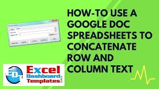 How-to Use a Google Doc Spreadsheets to Concatenate Row and Column Text in Excel