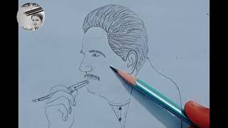 Sketch of allama iqbal | Easy steps to draw Allama Iqbal