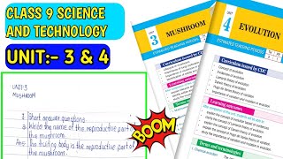 Class 9 Science unit 3 & 4 exercise in English ( Mushroom & Evolution )