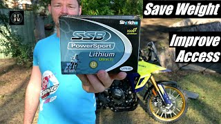 Save Weight & Improve Access | Suzuki V-Strom 800DE Lithium Battery Install and Battery Box Delete