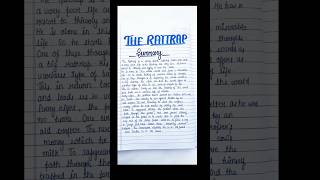 The Rattrap || Summary || Class 12th English Chapter 4 #shorts #english #class12 #ytshorts #summary