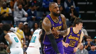 LeBron James reacts after sinking insane shot from opposite free throw Lakers vs. Philadelphia 76ers