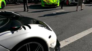 Pagani Huayra BC and bare carbon Huayra at GoldRush Rally finale