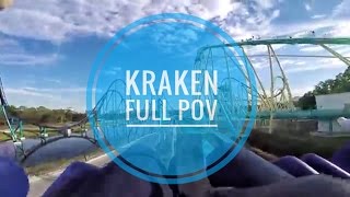 Kraken Roller Coaster SeaWorld Orlando Full Front Row POV 1080p 60fps HD