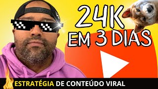 Como crescer no Youtube: 24 mil inscritos em 3 dias | Estratégia de conteúdo viral