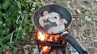 #261 Cena outdoor bacon fagioli mozzarella cucinati a legna