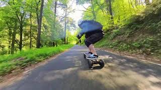 Cwmcarn Forest what a special place on a sunny day on the Evolve skateboard.