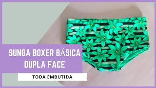 Como fazer sunga básica  dupla face - sunga embutida