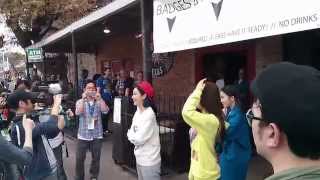 140319 크레용팝 Crayon Pop filming outside @ Elysium SXSW