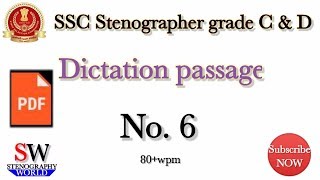 English Dictation 80wpm / Shorthand dictation / SSC Stenographer no.6