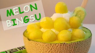 Melon Bingsu(Korean Shaved Ice with Melon, 메론빙수) – No machine / Korean Summer Dessert