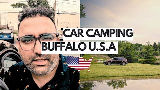 Overnight Car Camping Buffalo U.S.A | Canada/USA Border Crossing | Road Trip