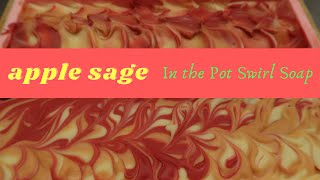 Making and Cutting Apple Sage In the Pot Swirl Soap - by Isaan Creations