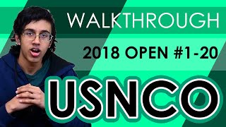 USNCO Walkthrough: 2018 Open Exam 1-20