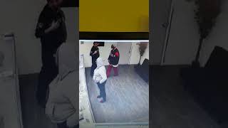 Blood member banging on security guard