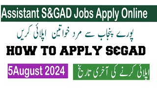 Assistant S&GAD Jobs BS-16 Jobs //How to Apply Assistant S&GAD Job 2024//complete Guigance