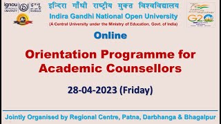 Online Orientation Programme for Academic Counsellors on 28-04-2023 (Friday)