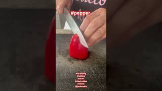 Satisfying cutting Red pepper with sounds #satisfying #pepper #cutting #asmr #shortsvideo #shorts