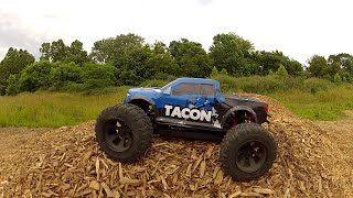 Tacon Valor 4x4 Brushless Monster Truck bashing off-road.