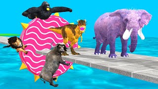 Choose The Right Door With Gorilla Cow Cartoon Mammoth Elephant Wild Animal games videos