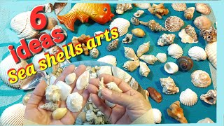 عملت 6 أفكار من كنوز البحر do it yourself Seashells decor shapes