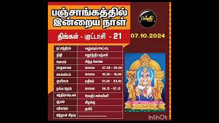 இன்றைய பஞ்சாங்கம் 7.10.2024