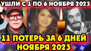 11 потерь за 6 дней ноября 2023 года. Ушли из жизни с 1 по 6 ноября 2023 г.