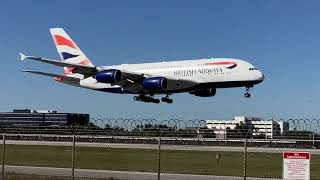 British Airways - Airbus A380 landing in Miami airport