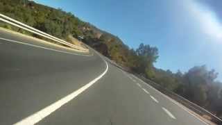 RUTA EN MOTO: subiendo a la Sierra de Huelva por la famosa N-435. ER6N de ruta por Andalucía