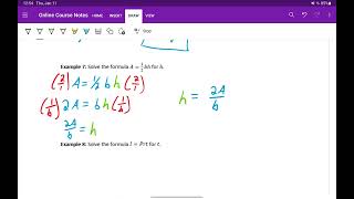 Solving Formulas for Specified Variables