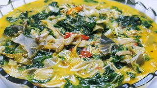 Enak dan Lezat!! Ini Lebih Enak dari Daging || Resep Gulai Jantung Pisang&Daun Singkong