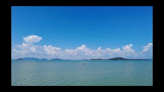 Koh Lanta old town pier, beautiful ocean view, Thailand, 4K.