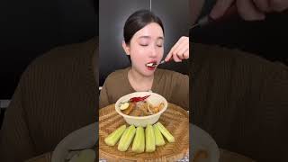 Xôi mặn ngày mưa cùng e nha  #mukbang #monngonmoingay #fruitsong #amthuc #cooking #eating #monngon