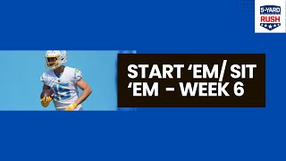 Start 'Em/ Sit 'Em Week 6