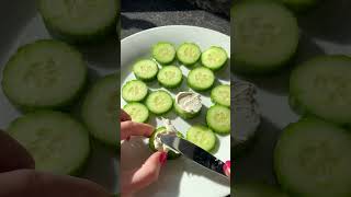 Cucumber Cream Cheese Bites 🥒 #cucumber #snack #dairyfreerecipes #dairyfree #vegan #easyrecipe