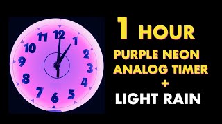 1 Hour Purple Neon Timer - Light Rain