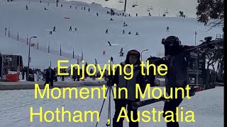 Enjoying the moment in Mount Hotham the Mountain in Australia