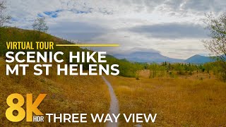 8K Scenic Hike on Hummocks Trail, Mt St. Helens - Three-Way View with Birdsong & Footstep Sounds