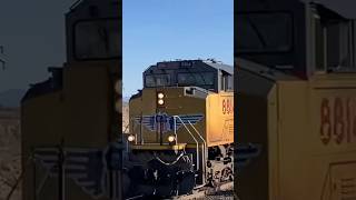 UP 8814 leads a happy Southbound HERZOG ballast train past Delta UT #train #up4014 #railroad