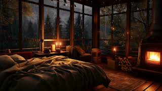 Cozy Bedroom  Gentle Rain Sounds, Thunderstorm for Calm Down, Stress Relief, Sleep  8 Hours