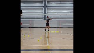 Backhand slice cross court #badminton