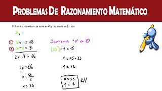 🔴EJERCICIO 9: Los dos números cuya suma es 45 y cuya resta es 21.