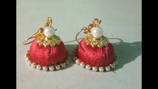 How to make baby silk thread earrings