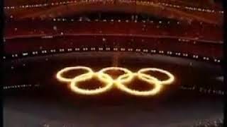 2022 Winter Olympics Opening Ceremony Olympic rings on fire in the water 🔥