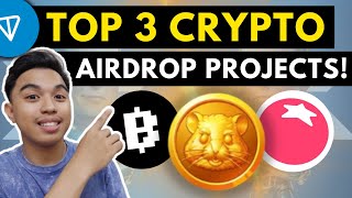 TOP 3 CRYPTO AIRDROP PROJECTS 2024! TAP TO EARN PROJECTS WITH CONFIRMED AIRDROP AND LISTING 2O24